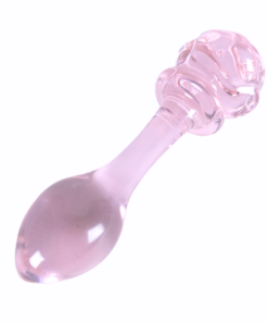 Smooth Glass Rose Anal Plug