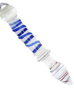 Dual-Ended Swirl Glass G-Spot / P-Spot Dildo & Anal Plug
