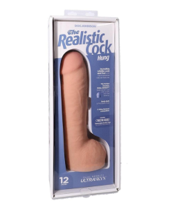 12 Inch Realistic Cock with Balls Ultraskyn Hung Dildo - Removable Vac-U-Lock Suction Cup