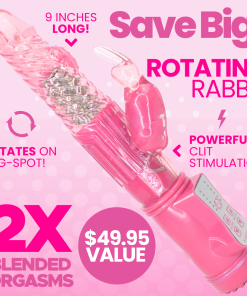 9 Inch Rotating Orgasm Rabbit in Pink