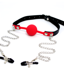 Silicone Ball Gag & Nipple Clamps