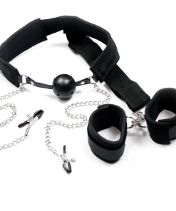 Ball Gag. Nipple Clamp. and Bondage Restraint System