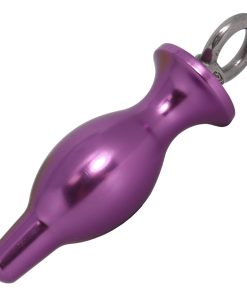 Metal Bulbed Anal Plug With Pull Ring