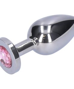 Pink Jewel Metal Weighted Anal Plug