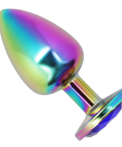 Rainbow Metal Anal Plug With Jewel