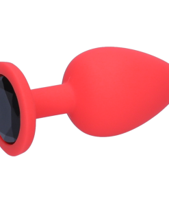 Red Silicone Jeweled Anal Plug - Available In 3 Sizes!