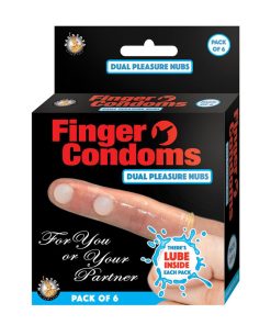 Finger Condoms with Dual Pleasure Nubs - 6 Pack