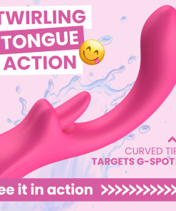 Double O Dual Action Silicone G-Spot Vibe and Clit Licker - 360 Tongue Licking Rotation!
