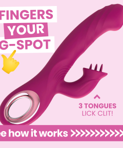 Revel Rabbit Silicone Fluttering and Fingering Dual Action Vibe - Fingers Your G-Spot and Tongues Your Clit!