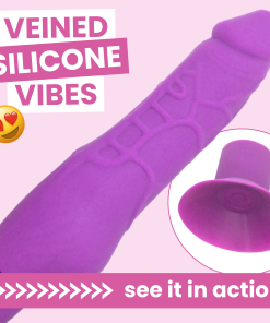 Silicone Vibrating Dildo with Realistic Penis Shape - Comes with Suction Cup Attachment!