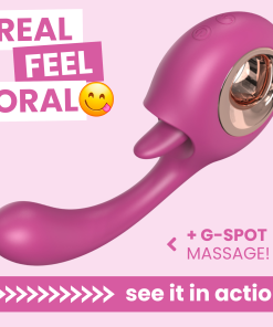 Flutter-Gasm Licking Tongue & G-Spot Dual Action Vibe - Powerful and Waterproof!