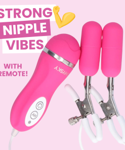 Powerful Vibrating Nipple Clamps with Remote
