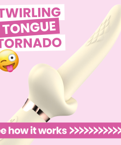 Tongue Tornado Twirling Silicone G-Spot Vibrator - Vibrates and Rotates!