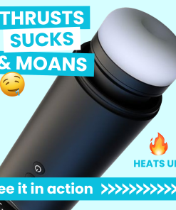 HYPNOTIC Moaning and Warming Thrusting Masturbator - Vibrates and Sucks