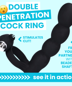 Beaded Double Penetration Clit Stimulating Vibrating Cock Ring