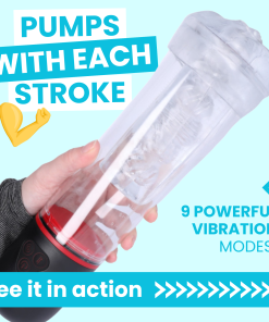 3-in-1 Brotar Vibrating Penis Pump. Stroker. & Sucker