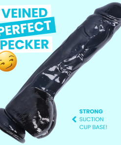 Black Suction Cup Dildo with Balls