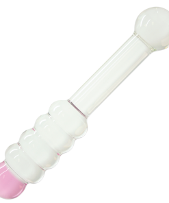 Glass Honey Stick Beaded Dildo
