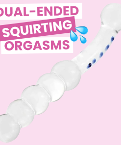 Dual-Ended Beaded G-Spot/P-Spot Glass Dildo