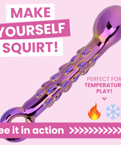 Rainbow Galaxy Glass Prostate Pull Plug & Nubby G-Spot Wand