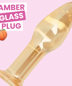 Amber Tapered Glass Anal Plug