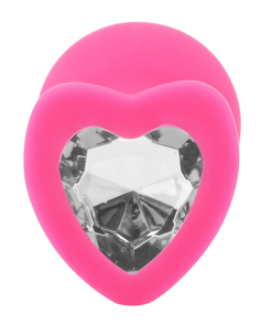 Silicone Heart Jeweled Anal Plug - 3 Sizes Available!